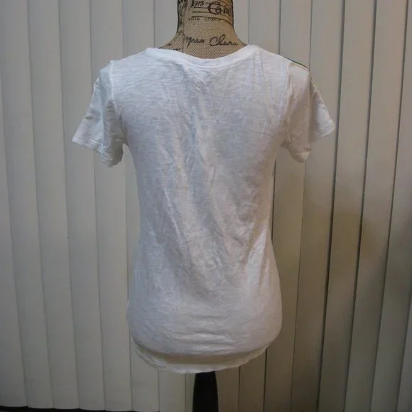 NWT Express white rainbow tee top shirt XS - Picture 5 of 6
